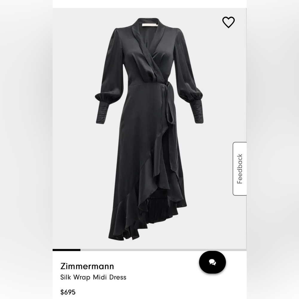Zimmermann Silk Wrap Midi dress size 0
